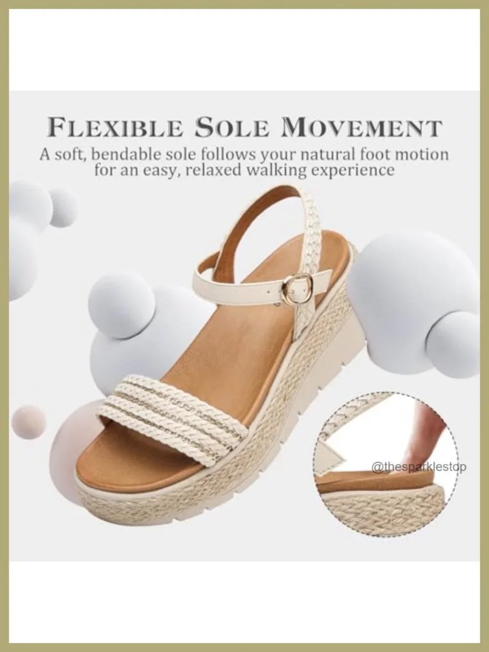 Women's Platform Espadrille Wedge Sandals Open Toe Adjustable Ankle Strap